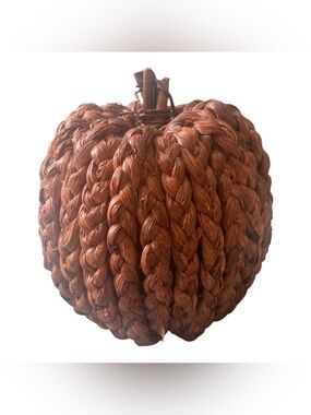 Handwoven Vintage Decorative Pumpkin - Brown Autumn Accent